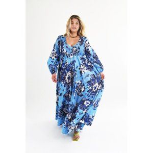 Baacal The Joni Blue Floral Maxi Dress (Size 1 per Baacal Label)